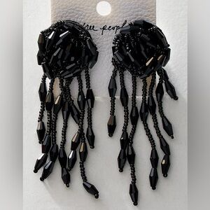Free People Stella Dangle Earrings (black) NWT